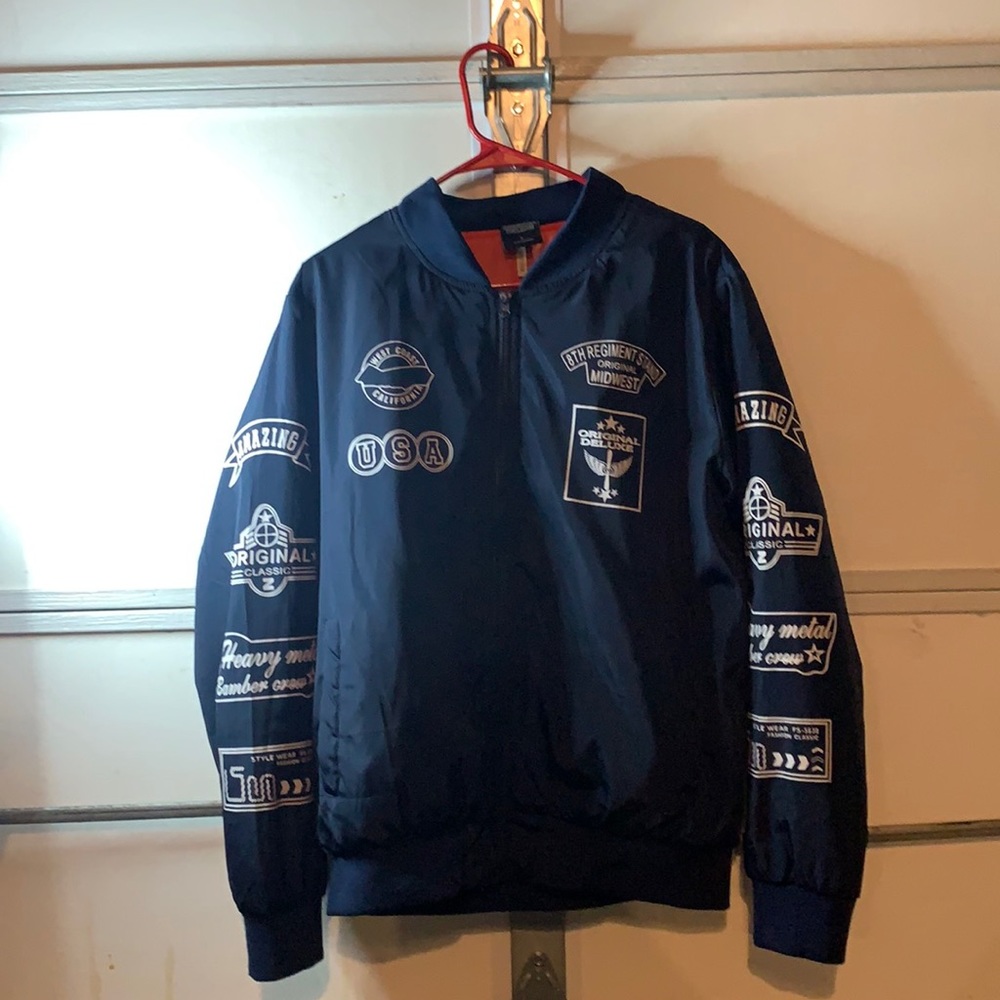 Navy Blue Bomber Jacket